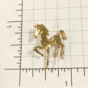 Retro Gold Tone Prancing Horse Pin